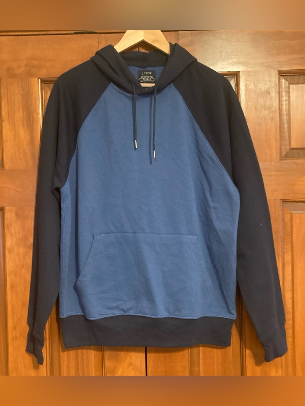 NWT JCrew authentic fleece blue hoodie sweatshirt Mens medium